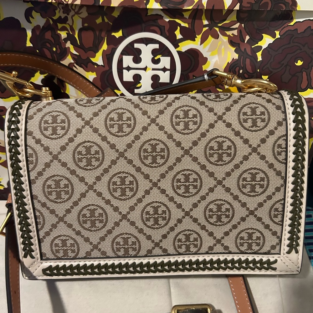 Tory Burch T monogram braided floral mini bag - Picture 2 of 8